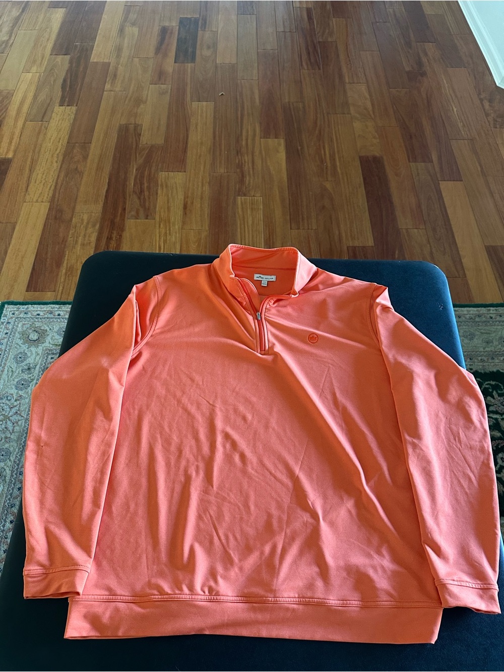 Peter Millar Men's Orange Quarter-Zip Performance Pullover 2XL